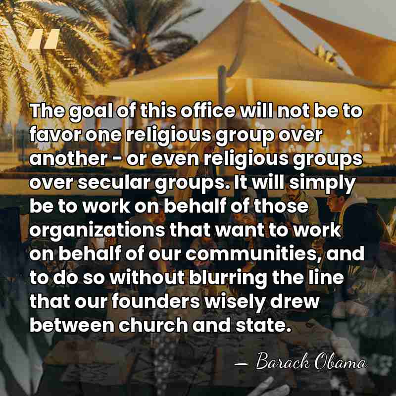 The goal of this office will not be to favor one religious&hellip; - Barack Obama