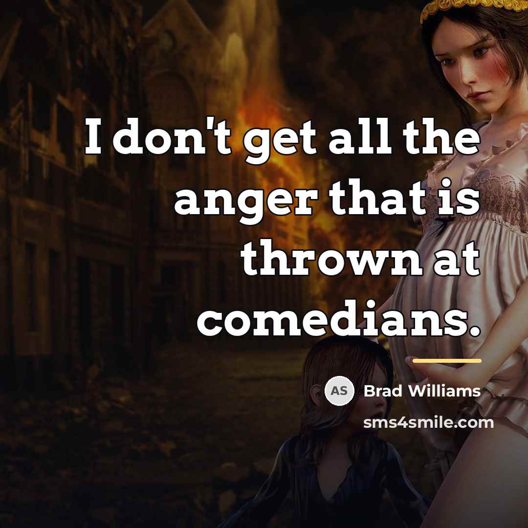 “I don't get all the anger that is thrown at…” quote by Brad Williams