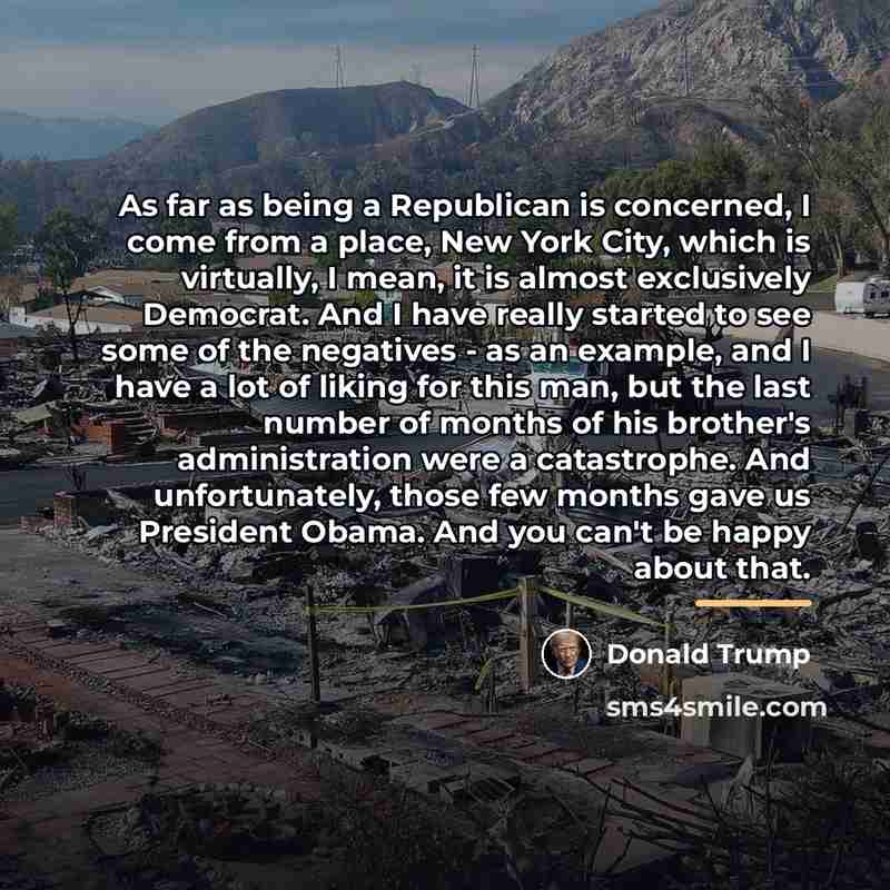 “As far as being a Republican is concerned, I come…” quote by Donald Trump