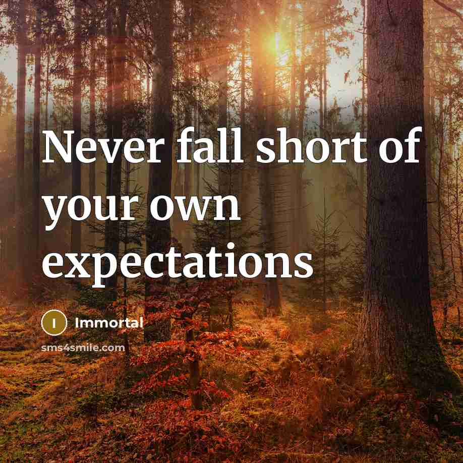 “Never fall short of your own expectations” quote by Immortal
