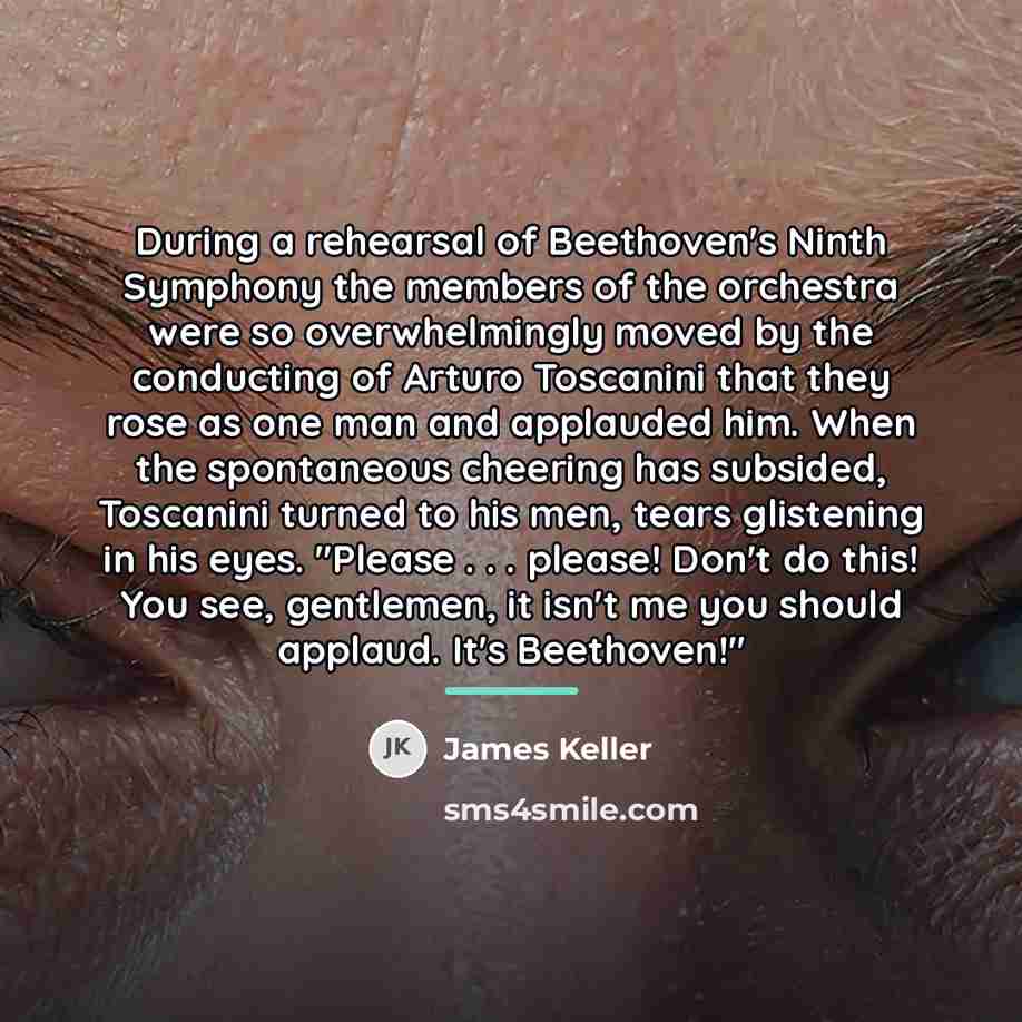 “During a rehearsal of Beethoven's Ninth Symphony the members of…” quote by James Keller