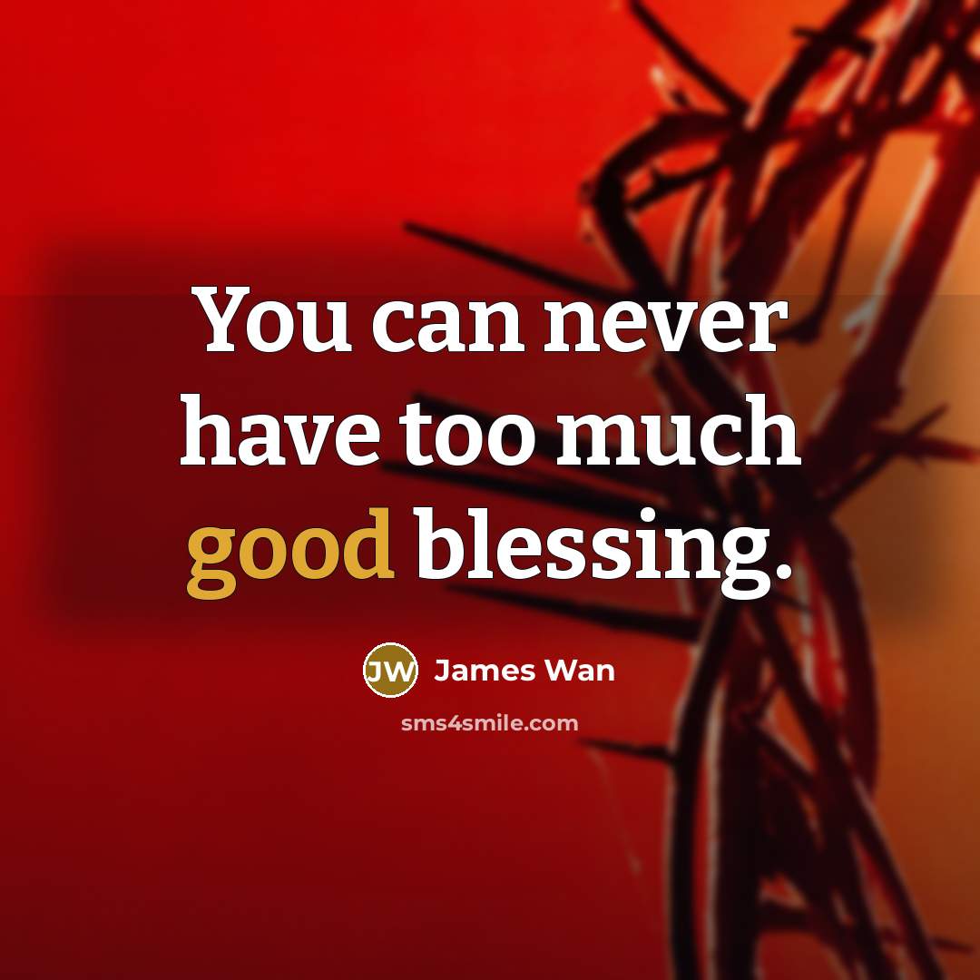 “You can never have too much good blessing.…” quote by James Wan
