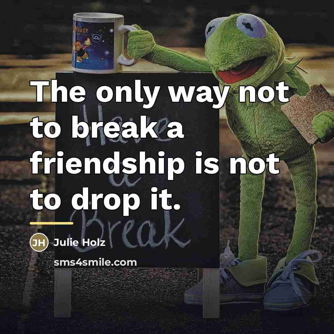 “The only way not to break a friendship is not…” quote by Julie Holz
