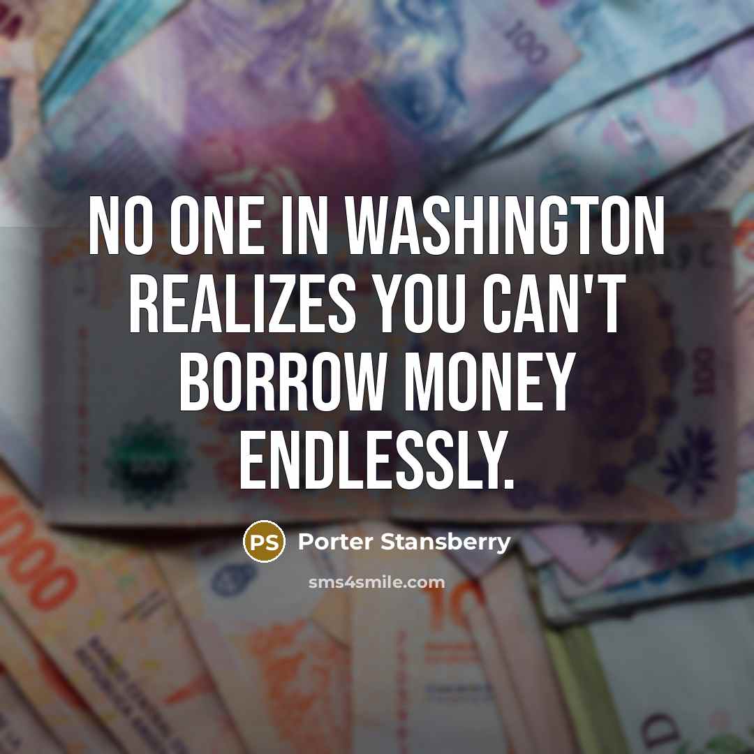 “No one in Washington realizes you can't borrow money endlessly.” quote by Porter Stansberry