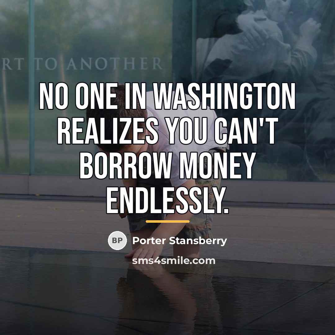 “No one in Washington realizes you can't borrow money endlessly.…” quote by Porter Stansberry