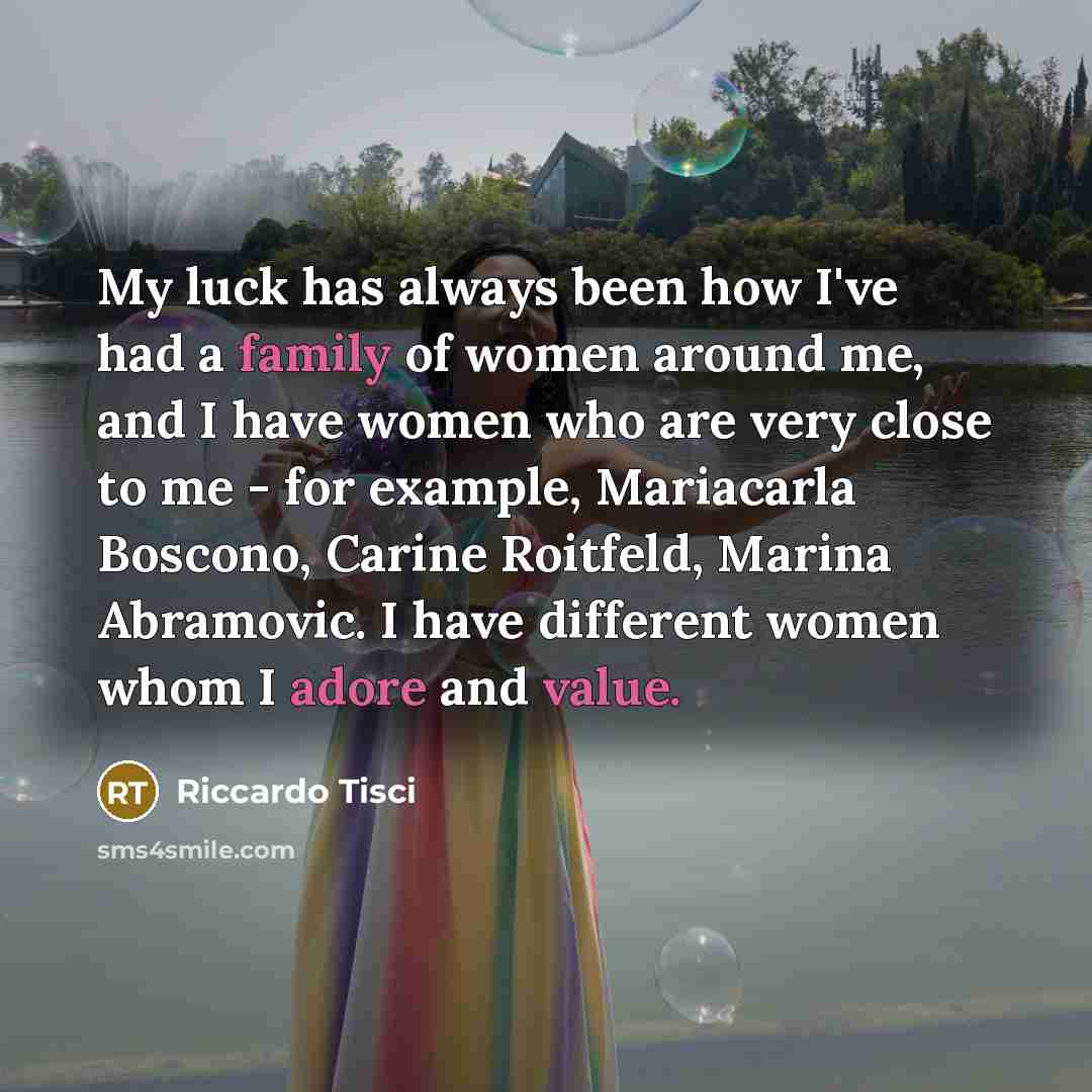 “My luck has always been how I've had a family…” quote by Riccardo Tisci