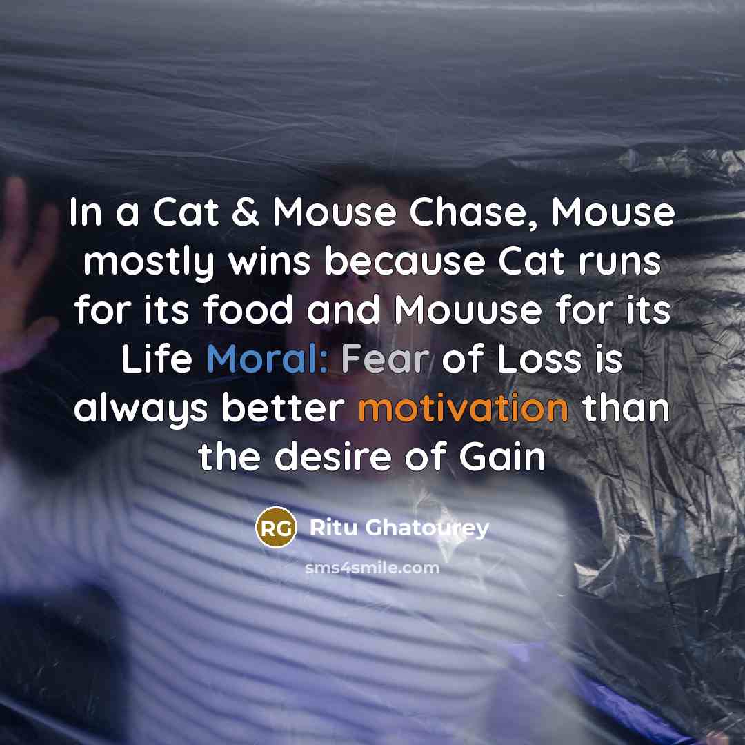 “In a Cat & Mouse Chase, Mouse mostly wins because…” quote by Ritu Ghatourey