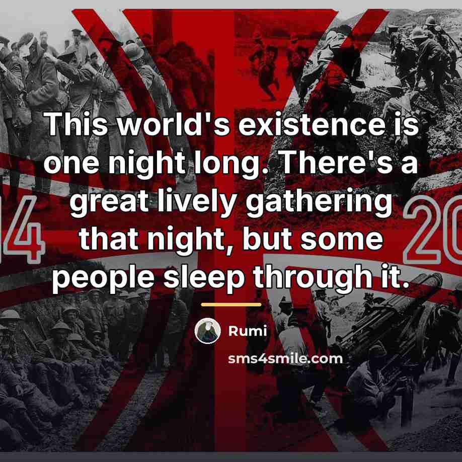 “This world's existence is one night long. There's a great…” quote by Rumi