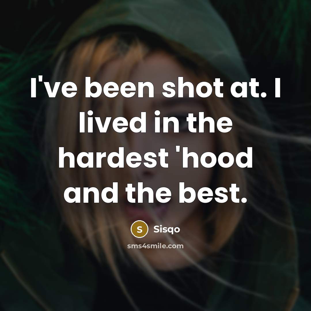 “I've been shot at. I lived in the hardest 'hood…” quote by Sisqo