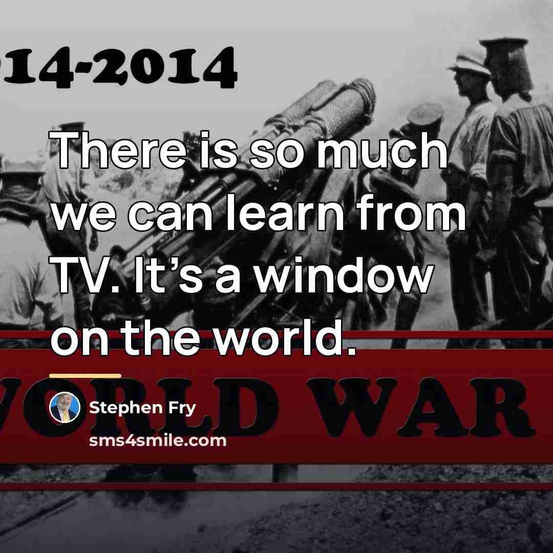 “There is so much we can learn from TV. It's…” quote by Stephen Fry