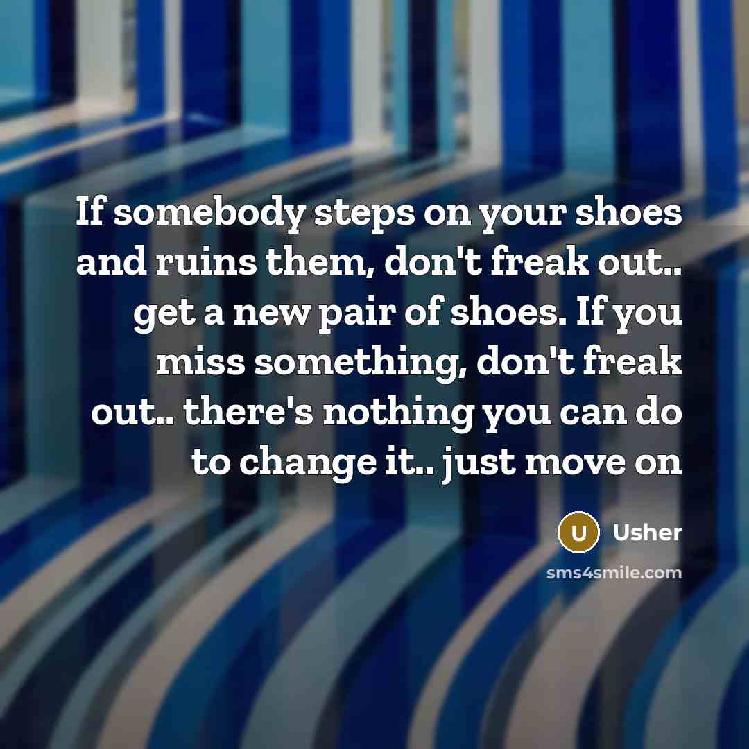 “If somebody steps on your shoes and ruins them, don't…” quote by Usher