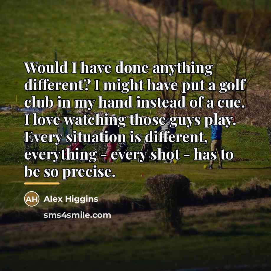 “Would I have done anything different? I might have put…” quote by Alex Higgins