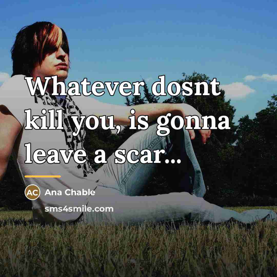 “Whatever dosnt kill you, is gonna leave a scar...…” quote by Ana Chable