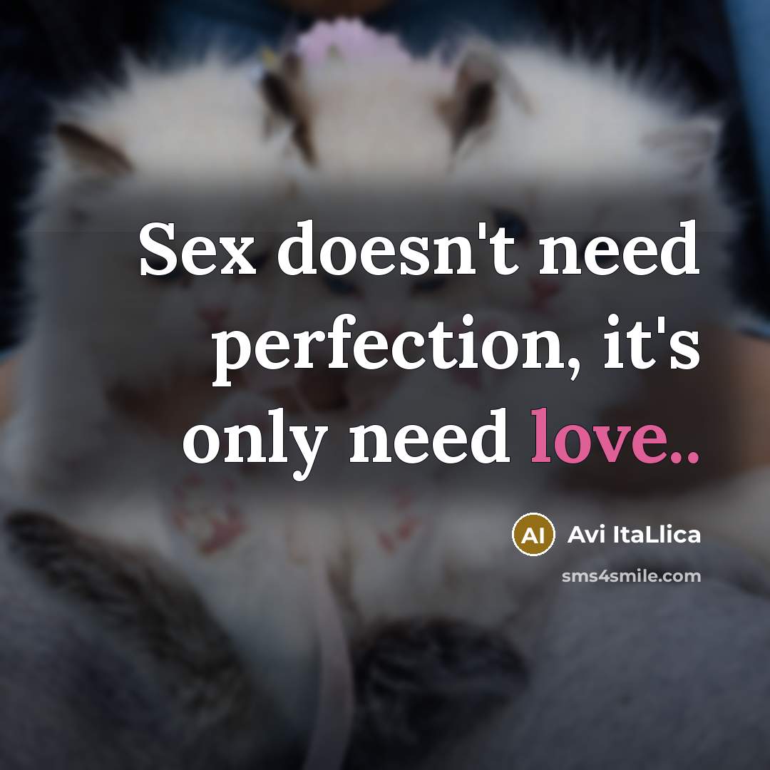 “Sex doesn't need perfection, it's only need love..…” quote by Avi ItaLlica