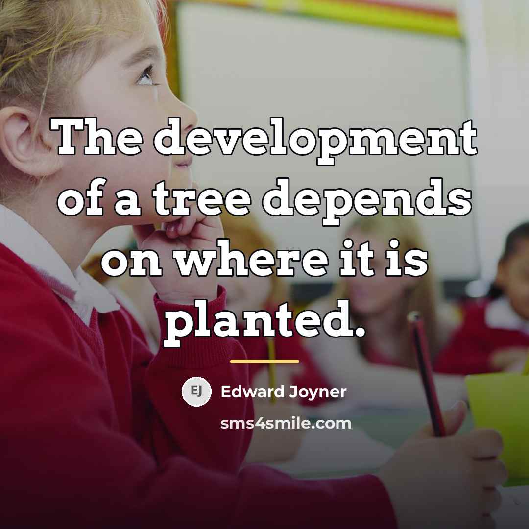 “The development of a tree depends on where it is…” quote by Edward Joyner