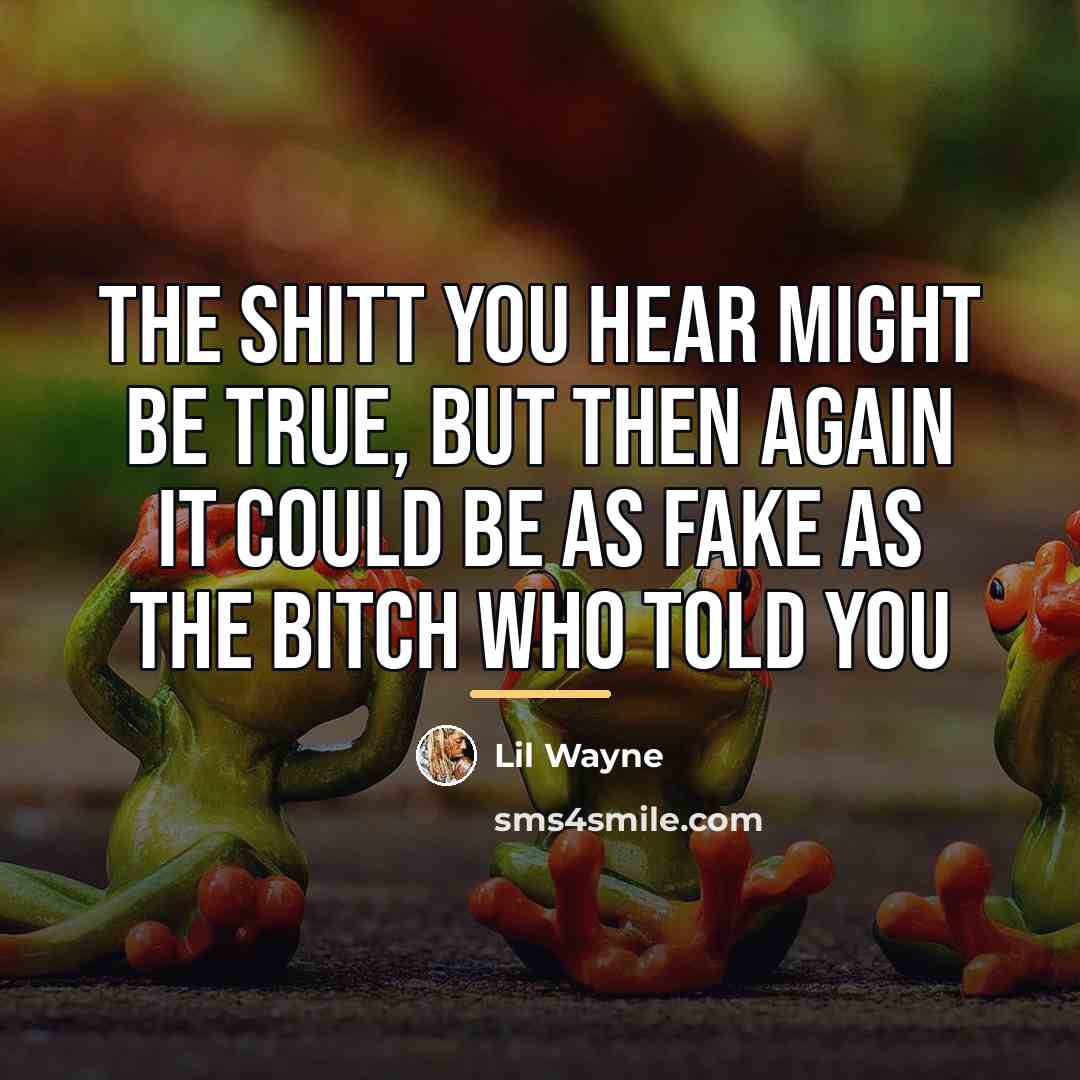 “The Shitt You Hear Might Be True, But Then Again…” quote by Lil Wayne