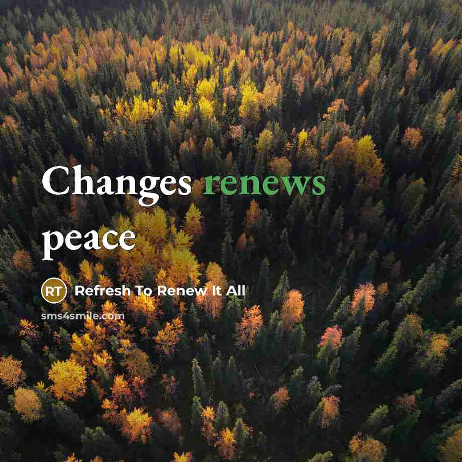 “Changes renews peace” quote by Refresh To Renew It All