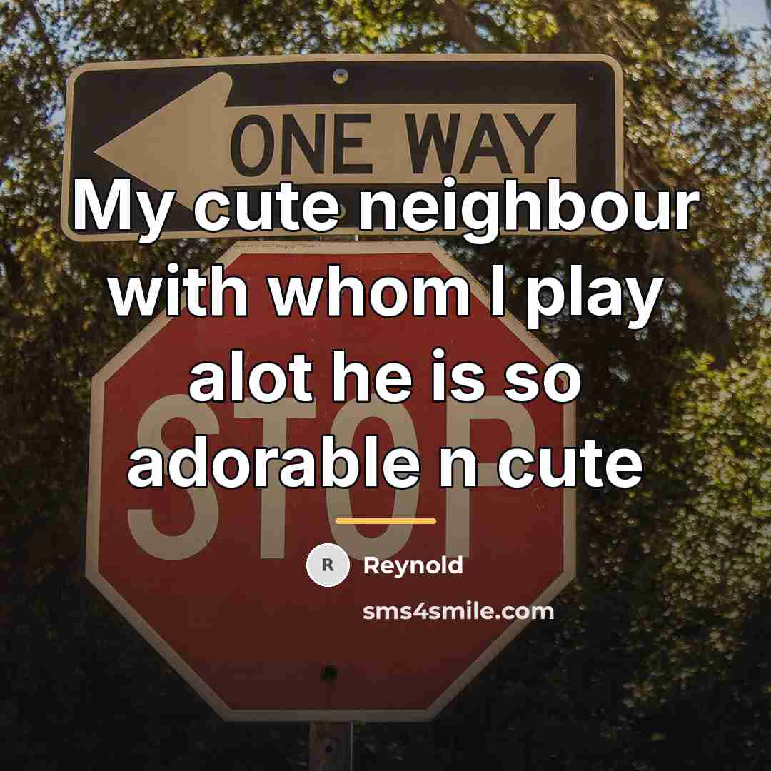 “My cute neighbour with whom I play alot he is…” quote by Reynold