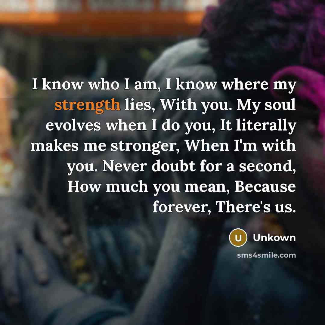 “I know who I am, I know where my strength…” quote by Unkown
