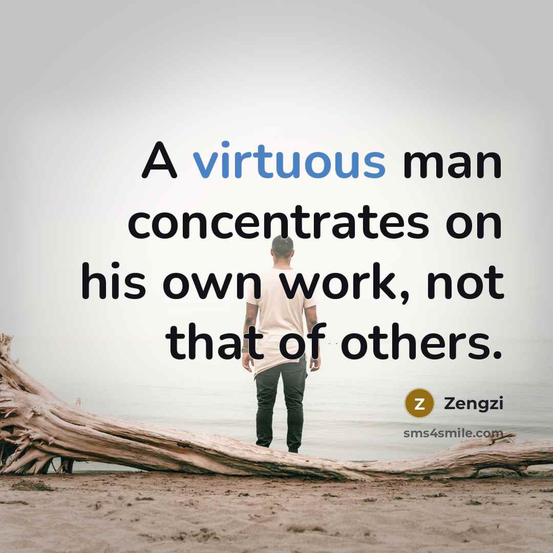 “A virtuous man concentrates on his own work, not that…” quote by Zengzi