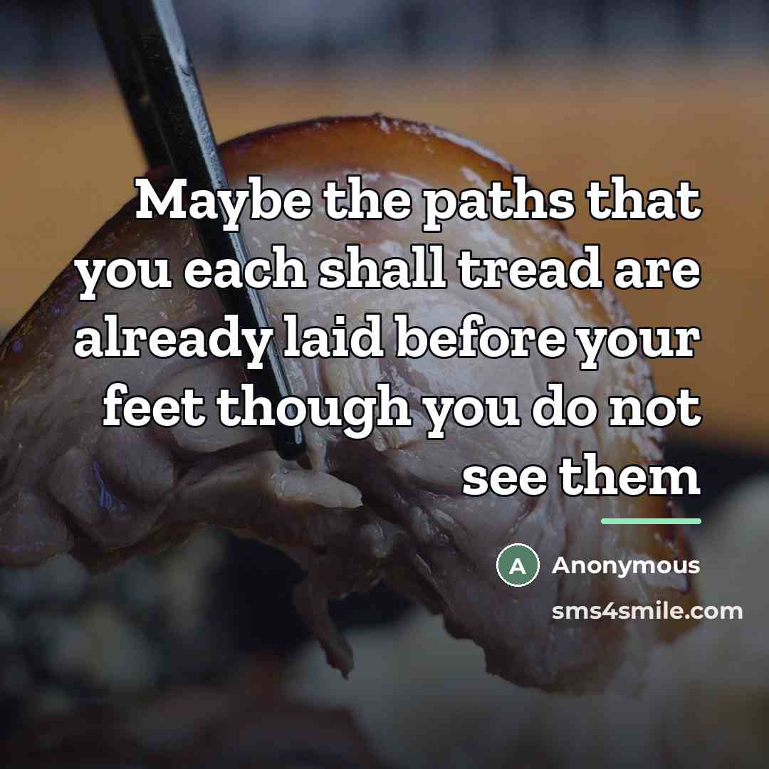 “Maybe the paths that you each shall tread are already…” quote by Anonymous