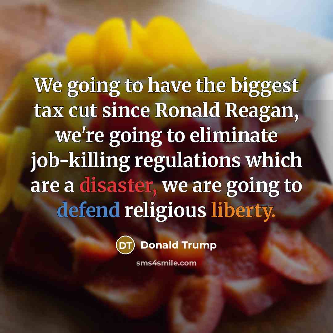 “We going to have the biggest tax cut since Ronald…” quote by Donald Trump