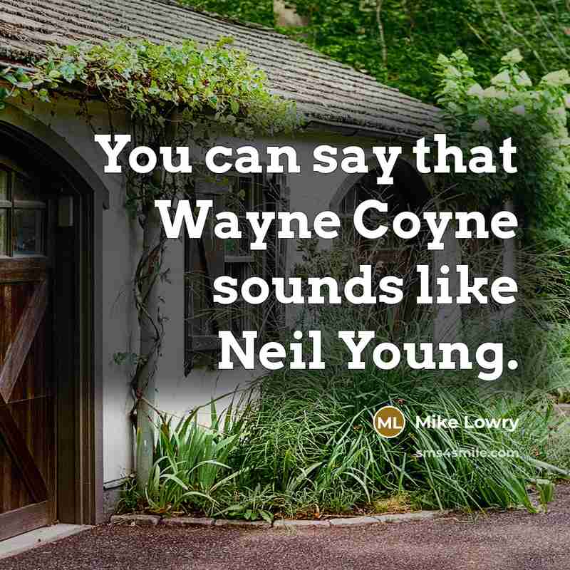 “You can say that Wayne Coyne sounds like Neil Young.…” quote by Mike Lowry