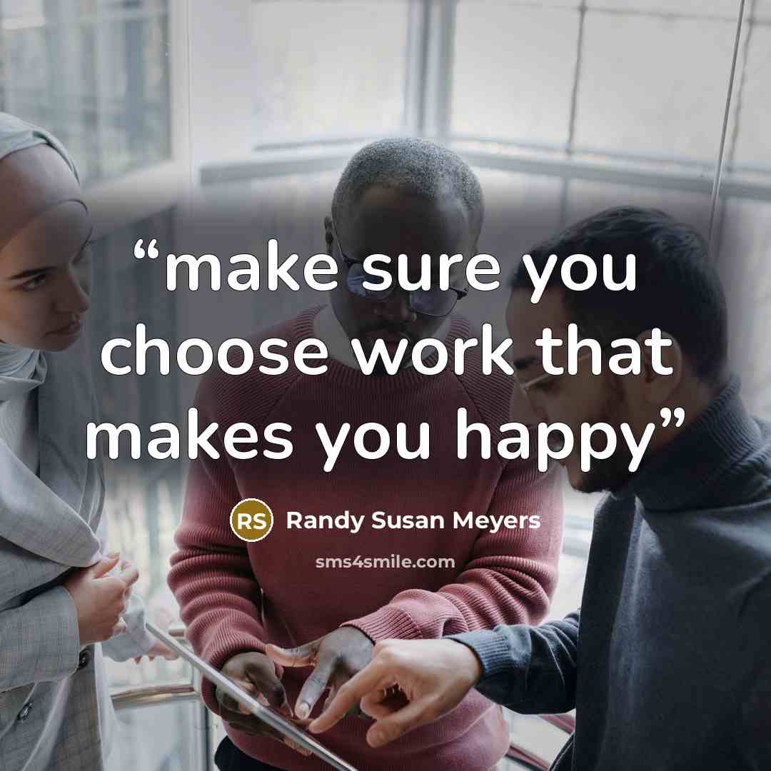 “make sure you choose work that makes you happy” quote by Randy Susan Meyers