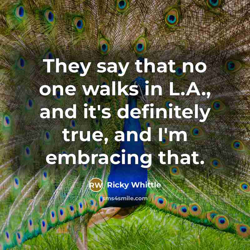 “They say that no one walks in L.A., and it's…” quote by Ricky Whittle