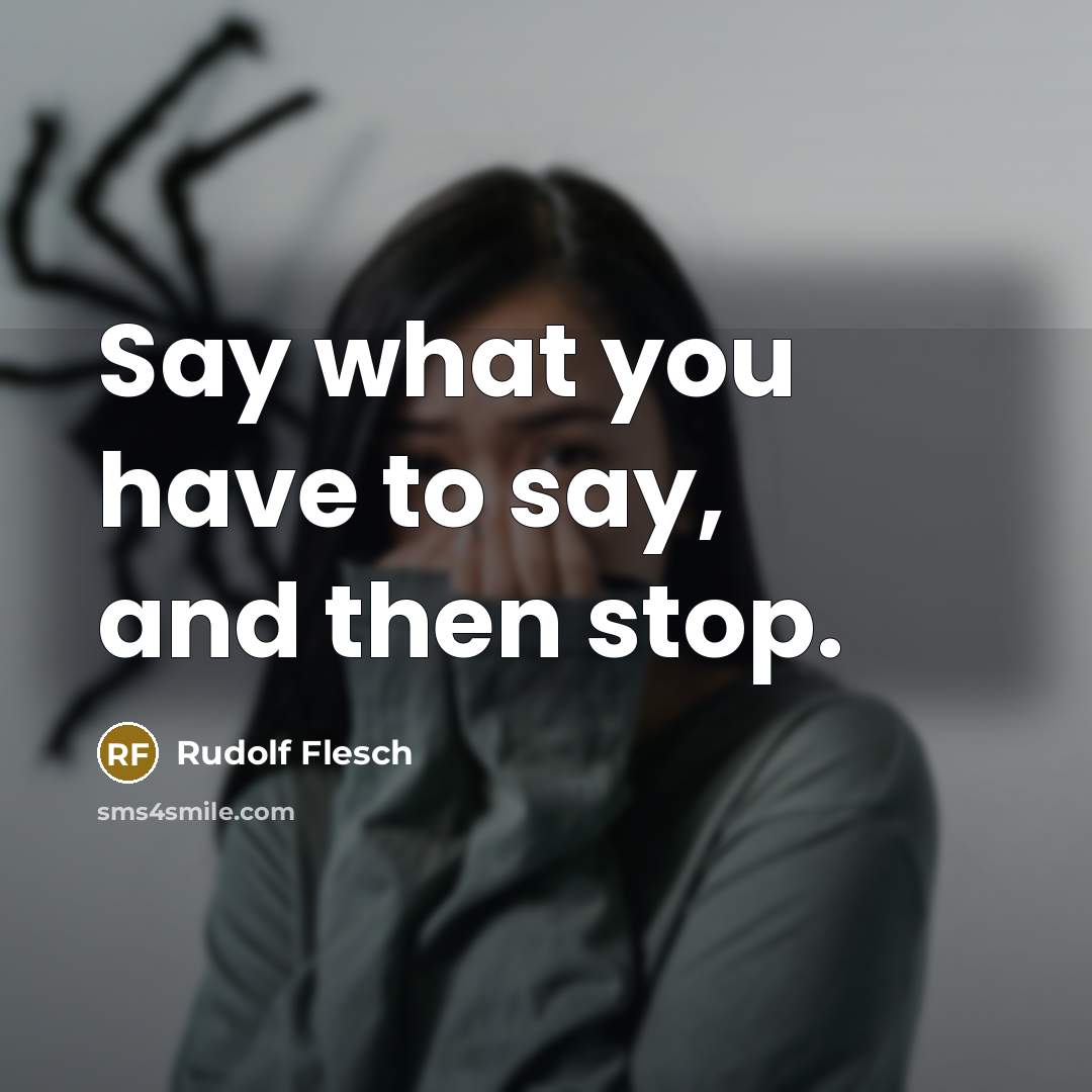 “Say what you have to say, and then stop.…” quote by Rudolf Flesch