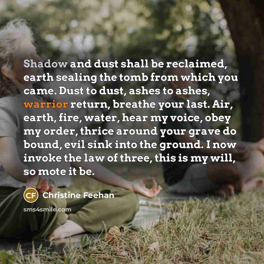 “Shadow and dust shall be reclaimed, earth sealing the tomb…” quote by Christine Feehan