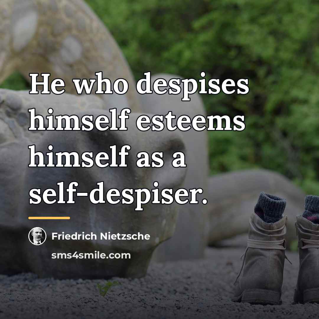 “He who despises himself esteems himself as a self-despiser.…” quote by Friedrich Nietzsche