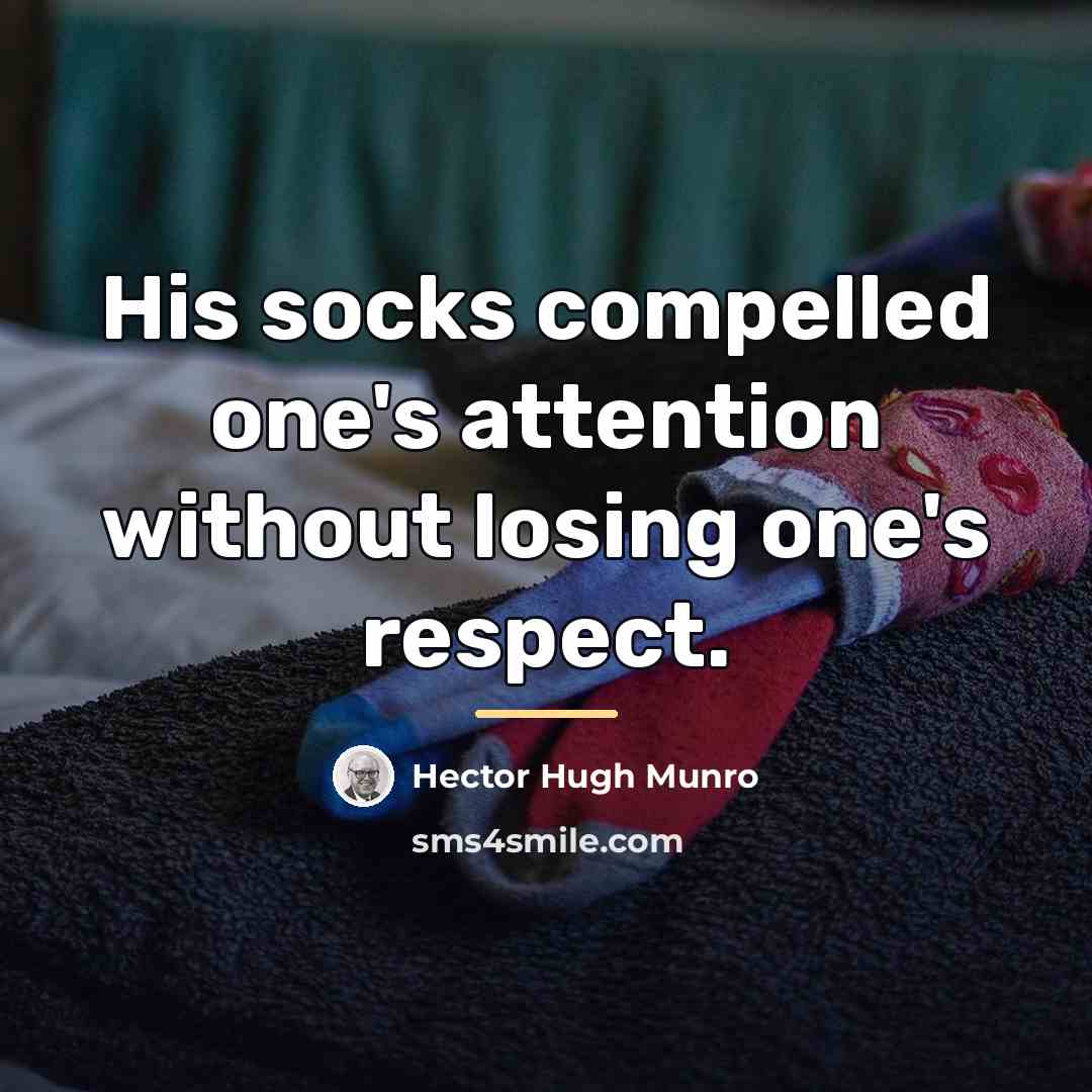 “His socks compelled one's attention without losing one's respect.…” quote by Hector Hugh Munro