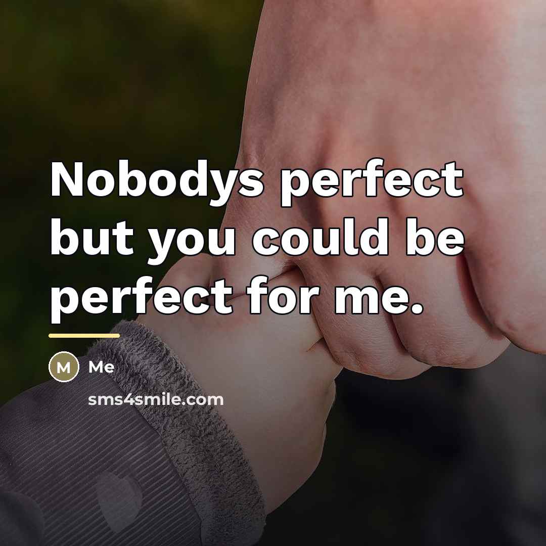 “Nobodys perfect but you could be perfect for me.…” quote by Me