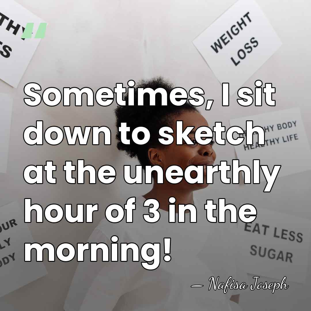 Sometimes, I sit down to sketch at the unearthly hour of 3&hellip; - Nafisa Joseph