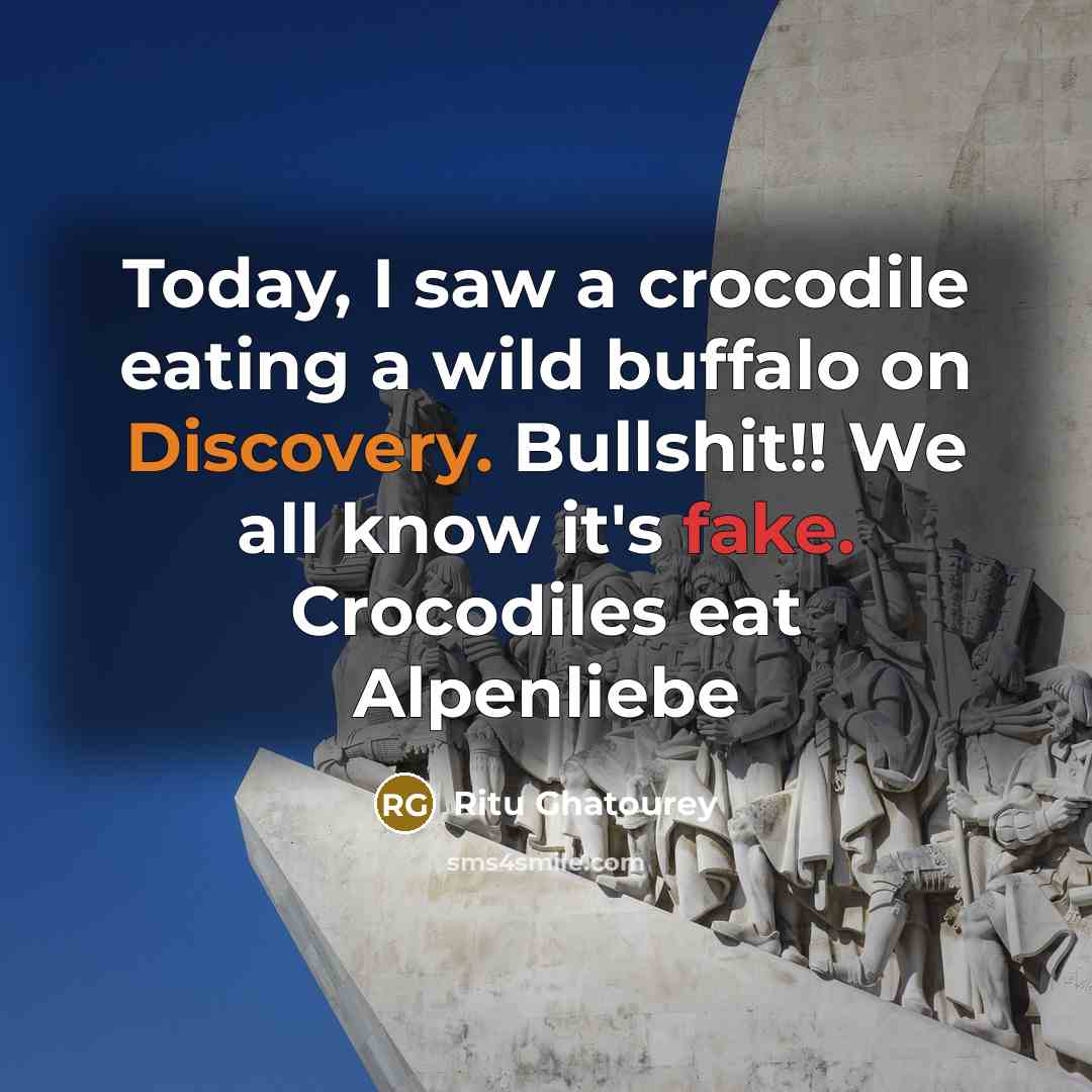 “Today, I saw a crocodile eating a wild buffalo on…” quote by Ritu Ghatourey