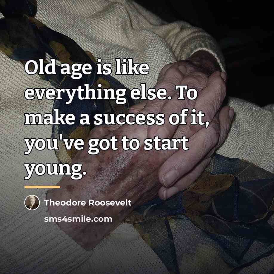 “Old age is like everything else. To make a success…” quote by Theodore Roosevelt