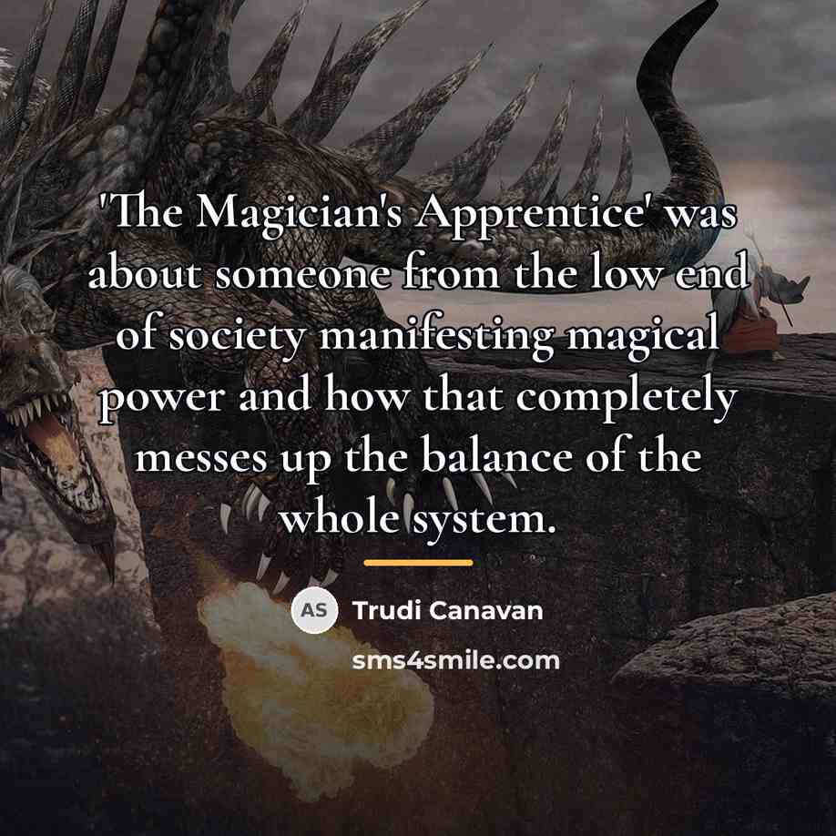 “'The Magician's Apprentice' was about someone from the low end…” quote by Trudi Canavan