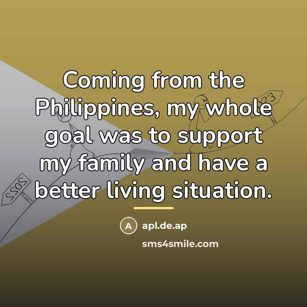 “Coming from the Philippines, my whole goal was to support…” quote by apl.de.ap