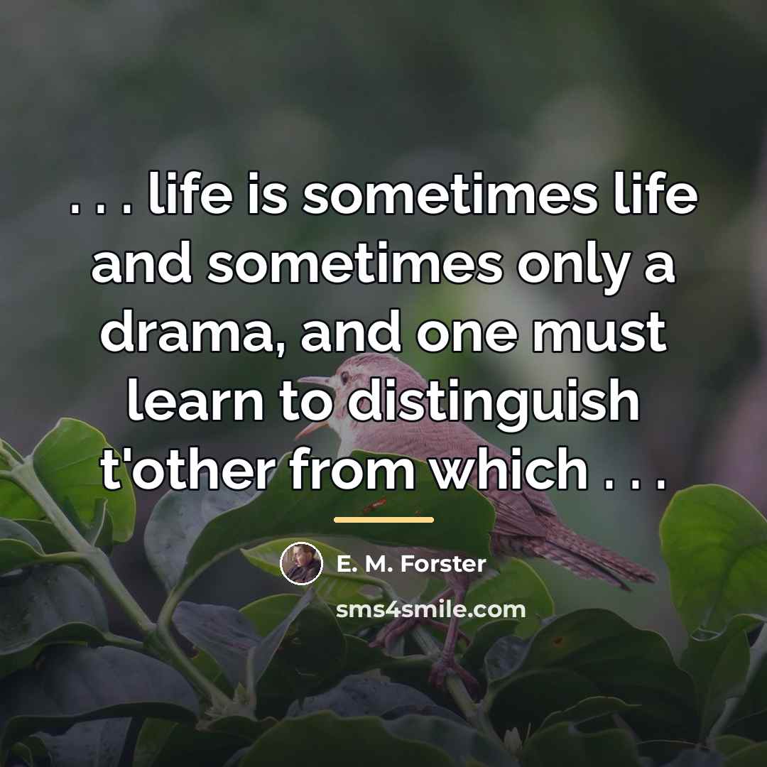 “. . . life is sometimes life and sometimes only…” quote by E. M. Forster
