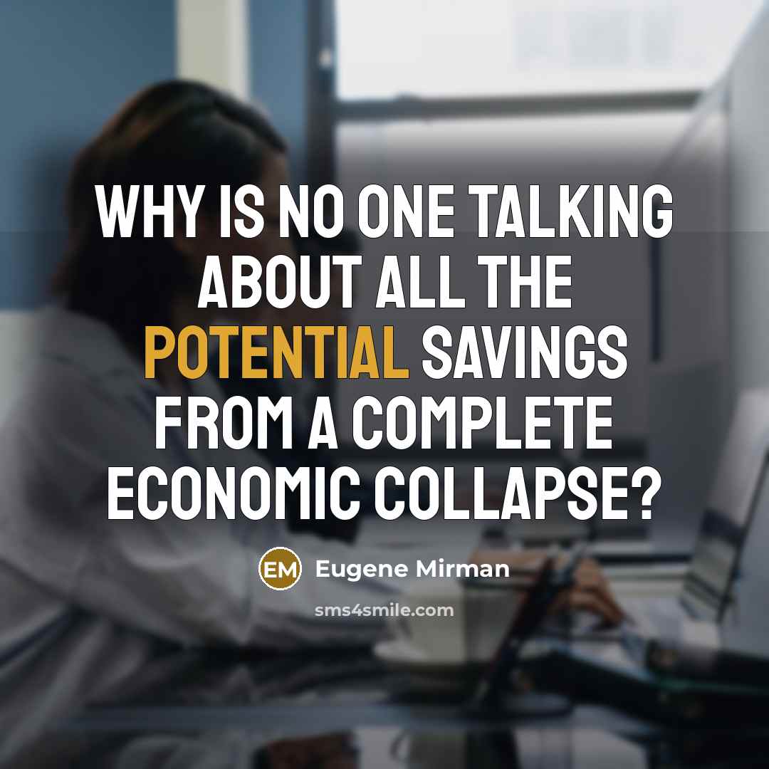 “Why is no one talking about all the potential savings…” quote by Eugene Mirman