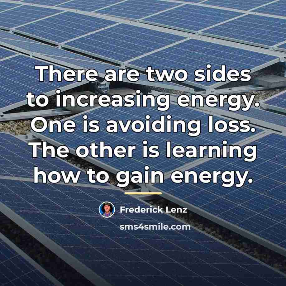 “There are two sides to increasing energy. One is avoiding…” quote by Frederick Lenz