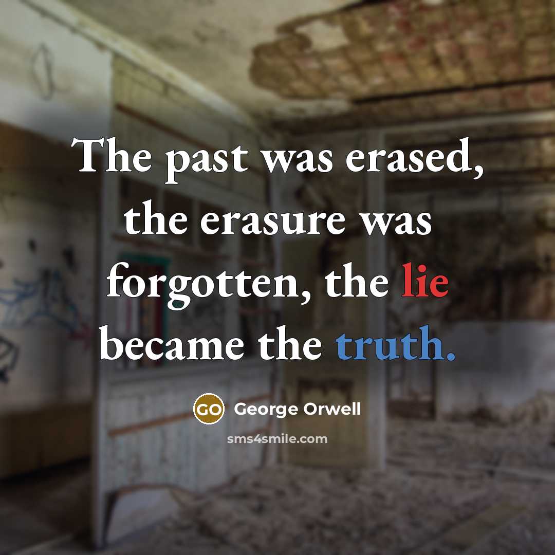 “The past was erased, the erasure was forgotten, the lie…” quote by George Orwell