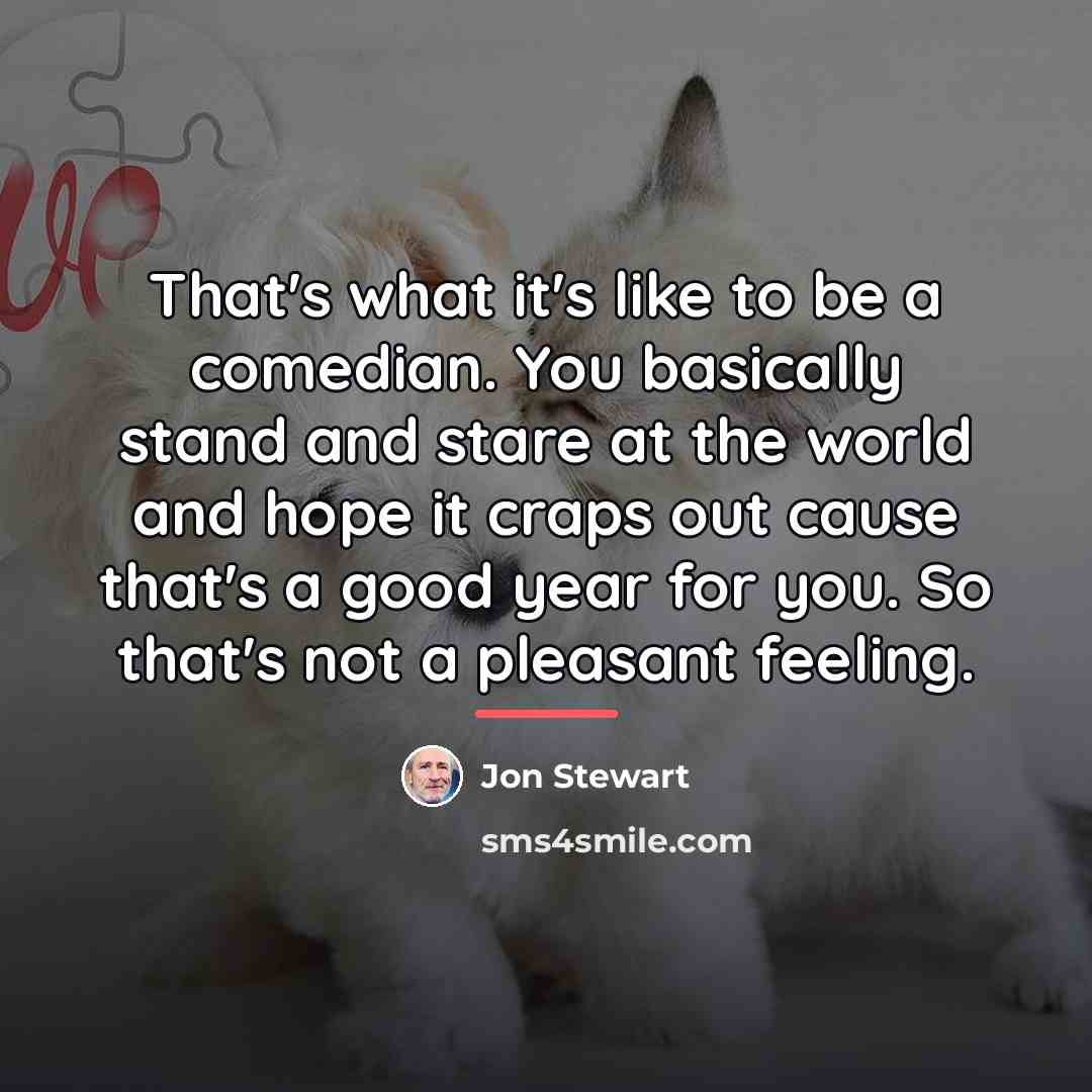 “That's what it's like to be a comedian. You basically…” quote by Jon Stewart