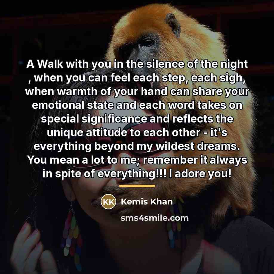 “A Walk with you in the silence of the night…” quote by Kemis Khan