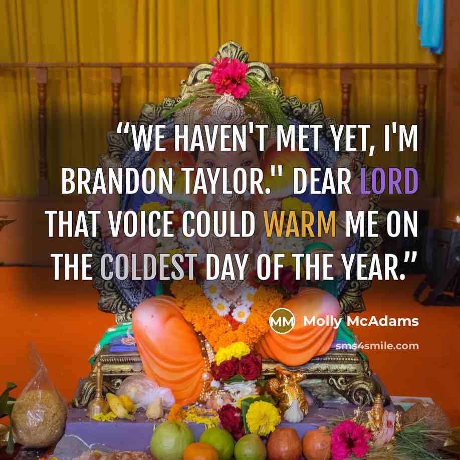 “We haven't met yet, I'm Brandon Taylor." Dear Lord that voice could warm me on the coldest day of the year.” quote by Molly McAdams