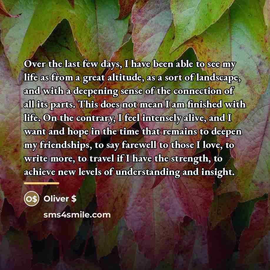 “Over the last few days, I have been able to…” quote by Oliver $