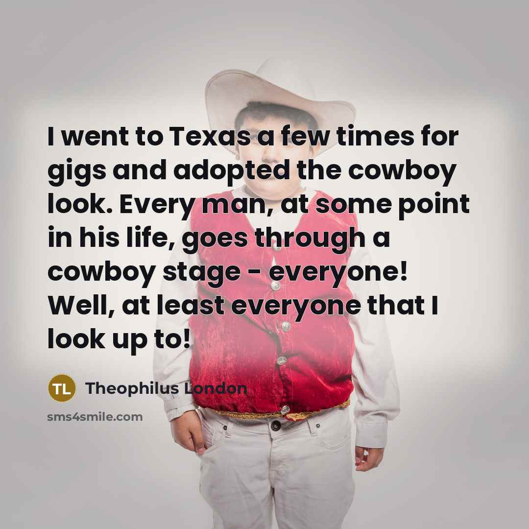 “I went to Texas a few times for gigs and…” quote by Theophilus London