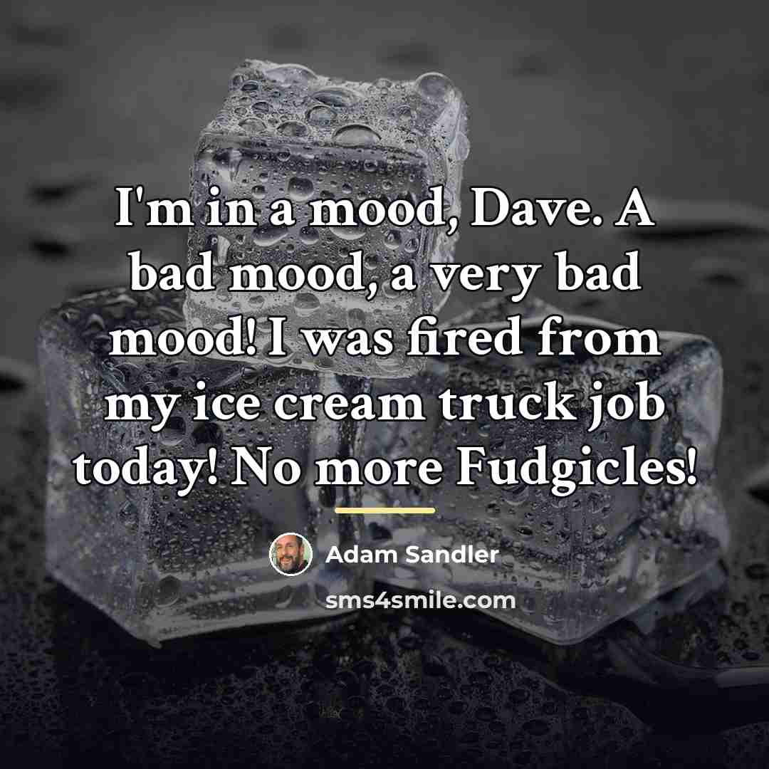 “I'm in a mood, Dave. A bad mood, a very…” quote by Adam Sandler
