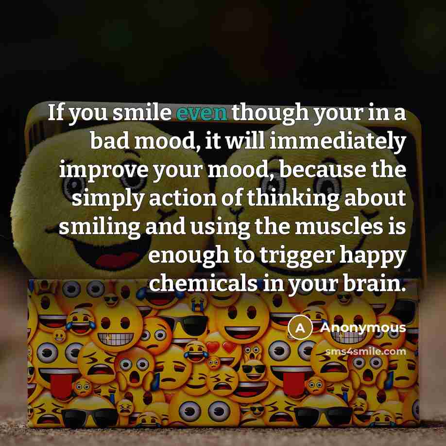 “If you smile even though your in a bad mood,…” quote by Anonymous
